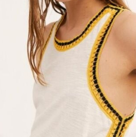 We The Free Bora Bora Crochet Racerback Cream Tank Size S - Picture 3 of 15